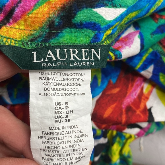 LAUREN RALPH LAUREN TROPICAL SWIM SUIT COVER WITH ADJ. SLEEVES&SIDE SPLITS - Picture 12 of 13